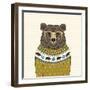Portrait of Bear in Pullover-Olga_Angelloz-Framed Art Print
