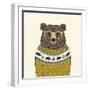 Portrait of Bear in Pullover-Olga_Angelloz-Framed Art Print
