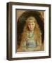 Portrait of Beatrice Caird Wearing a White Dress with a Blue Sash (Oil on Canvas)-John Everett Millais-Framed Giclee Print