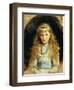 Portrait of Beatrice Caird, Wearing a White Dress with Blue Sash-John Everett Millais-Framed Giclee Print