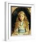 Portrait of Beatrice Caird, Wearing a White Dress with Blue Sash-John Everett Millais-Framed Giclee Print