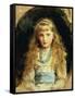 Portrait of Beatrice Caird, Wearing a White Dress with Blue Sash-John Everett Millais-Framed Stretched Canvas