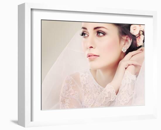 Portrait of Beautiful Bride-Pandorabox-Framed Photographic Print