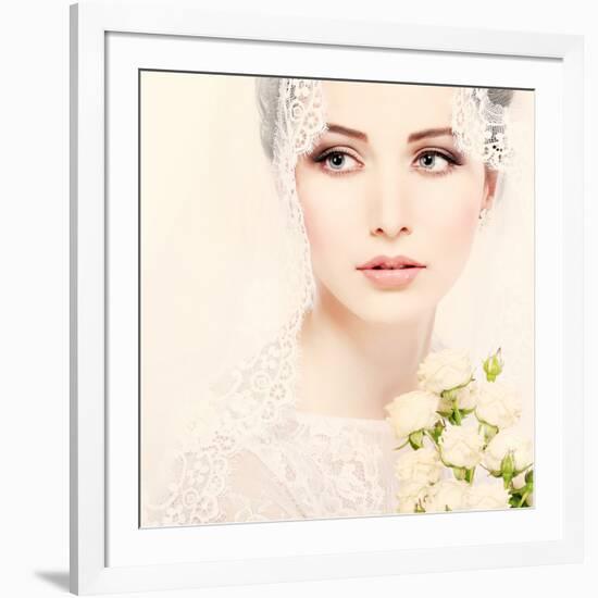 Portrait of Beautiful Bride-Pandorabox-Framed Photographic Print