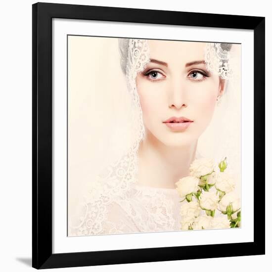 Portrait of Beautiful Bride-Pandorabox-Framed Photographic Print