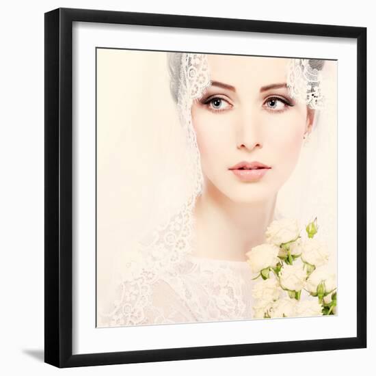 Portrait of Beautiful Bride-Pandorabox-Framed Photographic Print