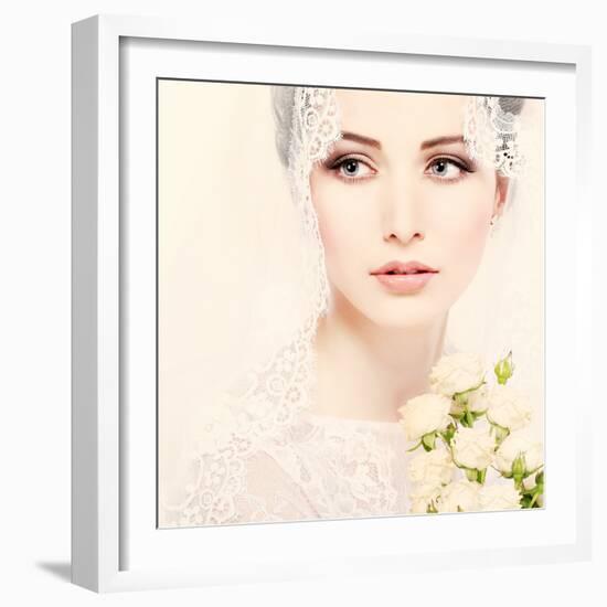 Portrait of Beautiful Bride-Pandorabox-Framed Photographic Print