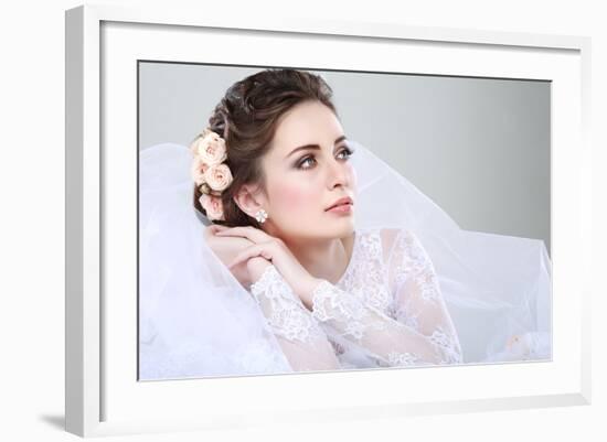 Portrait of Beautiful Bride-Pandorabox-Framed Photographic Print