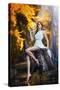Portrait of Beautiful Girl in the Forest Girl with Fairy Look in Autumnal Shoot-iancucristi-Stretched Canvas