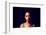 Portrait of Beautiful Serious Afro American Woman over Black Background-B-D-S-Framed Photographic Print