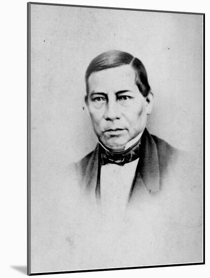 Portrait of Benito Juarez, Mexican Statesman and First Indian President of Mexico, 1806-1872-null-Mounted Photographic Print