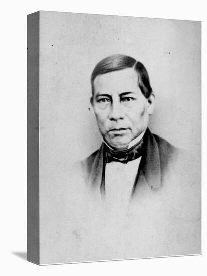 Portrait of Benito Juarez, Mexican Statesman and First Indian President of Mexico, 1806-1872-null-Stretched Canvas