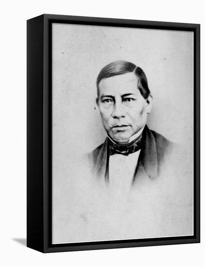 Portrait of Benito Juarez, Mexican Statesman and First Indian President of Mexico, 1806-1872-null-Framed Stretched Canvas