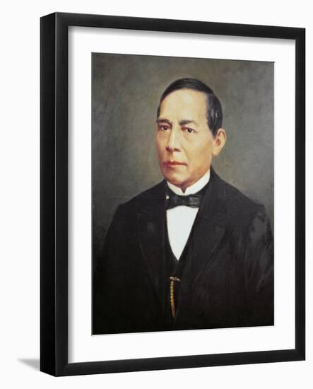 Portrait of Benito Juarez-Mexican School-Framed Giclee Print