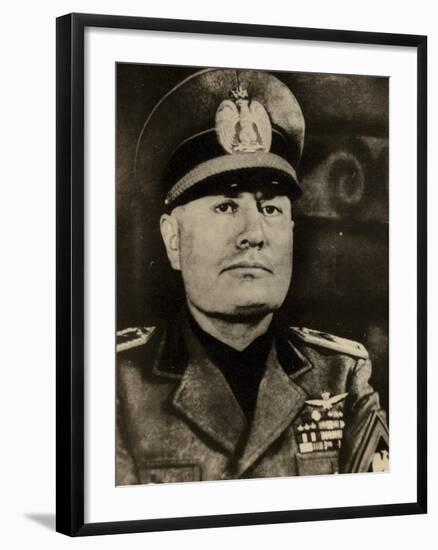 Portrait of Benito Mussolini-null-Framed Photographic Print