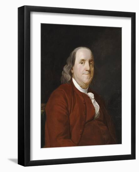 Portrait of Benjamin Franklin (1706-1790)-Joseph Wright of Derby-Framed Giclee Print