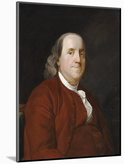 Portrait of Benjamin Franklin (1706-1790)-Joseph Wright of Derby-Mounted Giclee Print