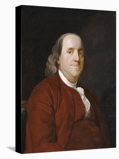 Portrait of Benjamin Franklin (1706-1790)-Joseph Wright of Derby-Stretched Canvas