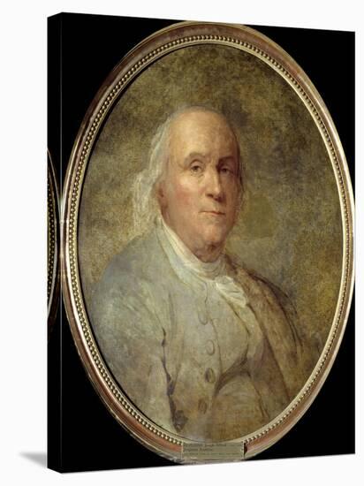 Portrait of Benjamin Franklin - by Joseph Siffred Duplessis-null-Stretched Canvas