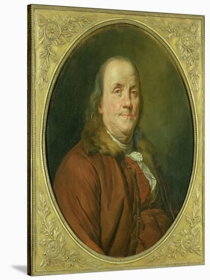 Portrait of Benjamin Franklin, C.1780-90-Alexander Roslin-Stretched Canvas