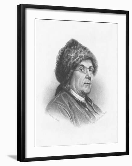 Portrait of Benjamin Franklin Wearing a Fur Hat-null-Framed Giclee Print