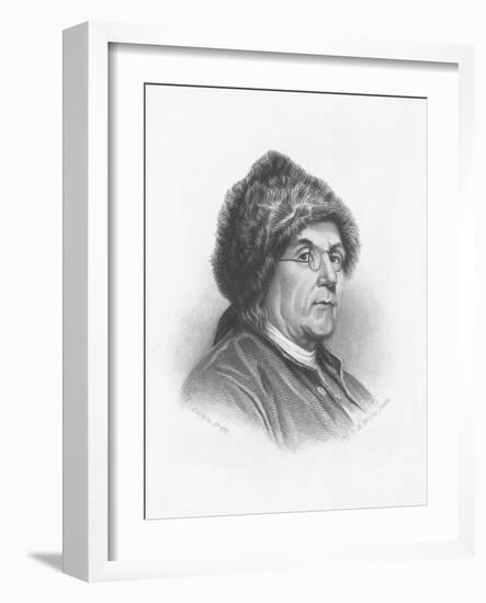 Portrait of Benjamin Franklin Wearing a Fur Hat-null-Framed Giclee Print