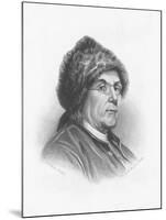Portrait of Benjamin Franklin Wearing a Fur Hat-null-Mounted Giclee Print