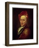 Portrait of Bernard Le Bovier, Sieur de Fontenelle-Hyacinthe Rigaud-Framed Giclee Print