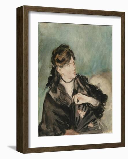 Portrait of Berthe Morisot, 1873-74-Edouard Manet-Framed Giclee Print