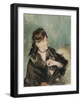 Portrait of Berthe Morisot, 1873-74-Edouard Manet-Framed Giclee Print