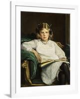 Portrait of Betty, Three-Quarter Length Seated, Reading a Book, 1915-Sir John Lavery-Framed Giclee Print