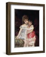 Portrait of Bianca and Amelia Pisani, Circa 1884-Michele Gordigiani-Framed Giclee Print