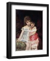 Portrait of Bianca and Amelia Pisani, Circa 1884-Michele Gordigiani-Framed Giclee Print