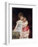 Portrait of Bianca and Amelia Pisani, Circa 1884-Michele Gordigiani-Framed Giclee Print