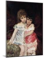 Portrait of Bianca and Amelia Pisani, Circa 1884-Michele Gordigiani-Mounted Giclee Print