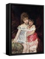 Portrait of Bianca and Amelia Pisani, Circa 1884-Michele Gordigiani-Framed Stretched Canvas