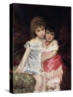 Portrait of Bianca and Amelia Pisani, Circa 1884-Michele Gordigiani-Stretched Canvas
