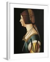 Portrait of Bianca Maria Sforza, Painting by Giovanni Ambrogio De Predis, 1493-null-Framed Giclee Print