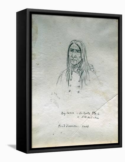 Portrait of Big Canoe Or-Tunta Tle-A or Nek-Hal-Tsa-Gustav Sohon-Framed Stretched Canvas