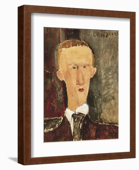 Portrait of Blaise Cendrars-Amedeo Modigliani-Framed Art Print