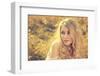 Portrait of Blonde Woman on Nature Background-brickrena-Framed Photographic Print