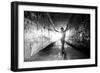 Portrait of body builder woman in tunnel, Seattle, Washington, USA-Pete Saloutos-Framed Photographic Print