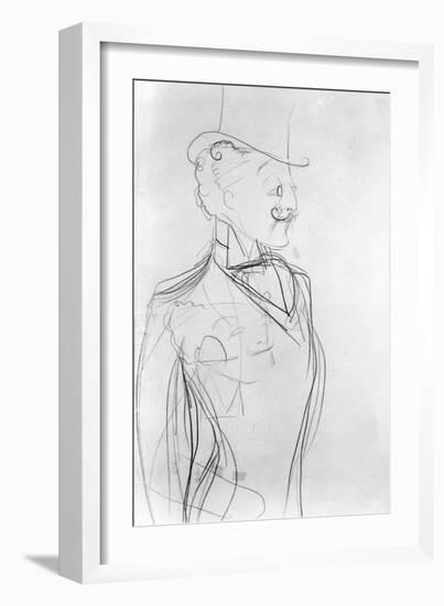 Portrait of Boni De Castellane (Pencil on Paper)-Sem-Framed Giclee Print