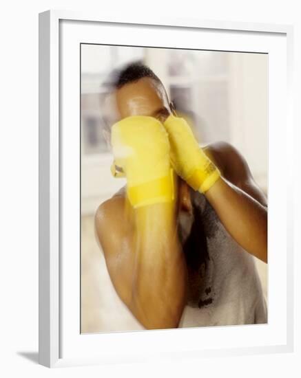 Portrait of Boxer with Hands Taped, New York, New York, USA-Chris Trotman-Framed Photographic Print