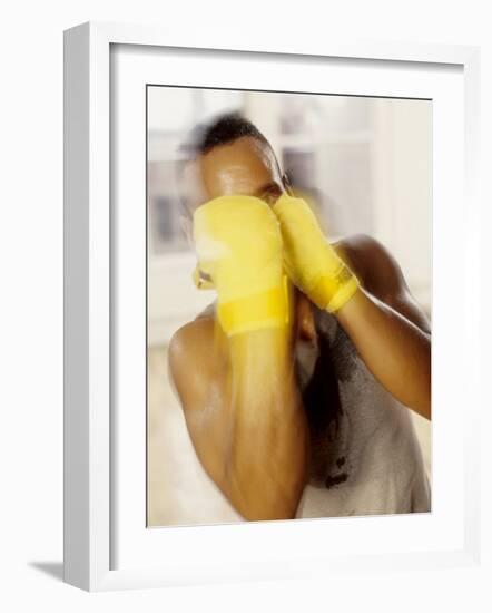 Portrait of Boxer with Hands Taped, New York, New York, USA-Chris Trotman-Framed Photographic Print