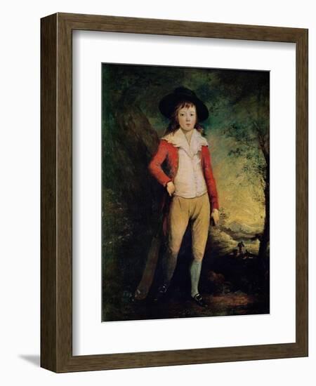 Portrait of Bridger Seward with a Cricket Bat, circa 1788-91-Ozias Humphry-Framed Giclee Print