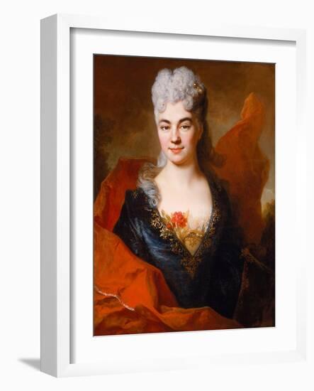 Portrait of Brigitte Ansart, circa 1704-Nicolas de Largilliere-Framed Giclee Print