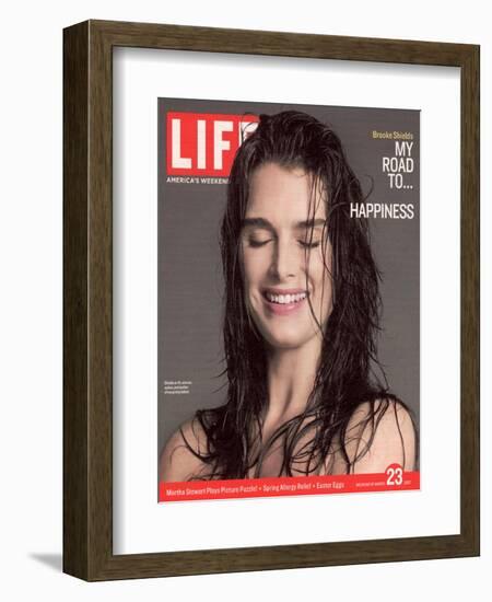 Portrait of Brooke Shields with her Eyes Shut, March 23, 2007-Tom Munro-Framed Photographic Print