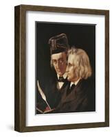 Portrait of Brothers Jacob and Wilhelm Grimm, 1855-Elisabeth Maria Anna Jerichau-Baumann-Framed Giclee Print