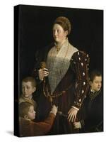 Portrait of Camilla Gonzaga Di San Secondo and Her Three Sons-Parmigianino-Stretched Canvas